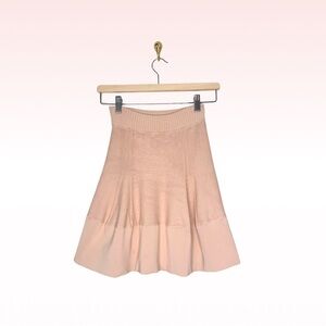 A.L.C Pale Pink Raised Seam Panel Knit Flare Skirt (Sz XS)